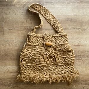 Vintage macrame purse handmade